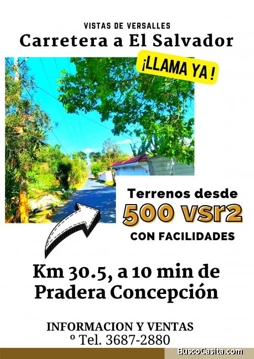 Precioso terreno en Carretera al Salvador, negociable