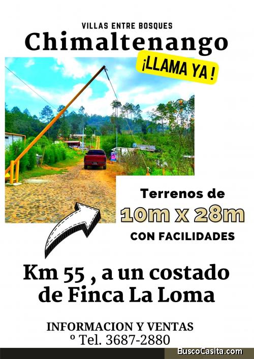 Precioso terreno en Chimaltenango, negociable