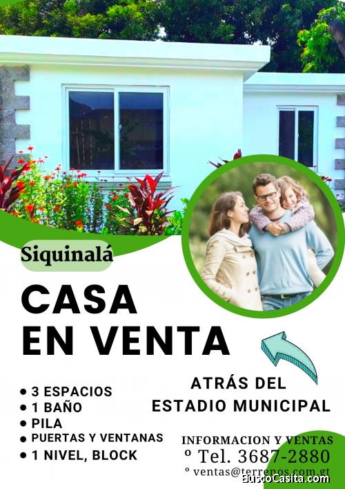 Preciosa casa en Siquinala, negociable