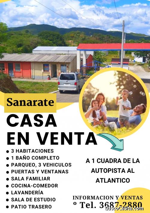 Preciosa casa en Sanarate, negociable