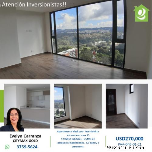 Apartamento en venta en zona 15 para inversión!!