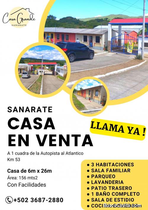 Con facilidades, casa en Sanarate