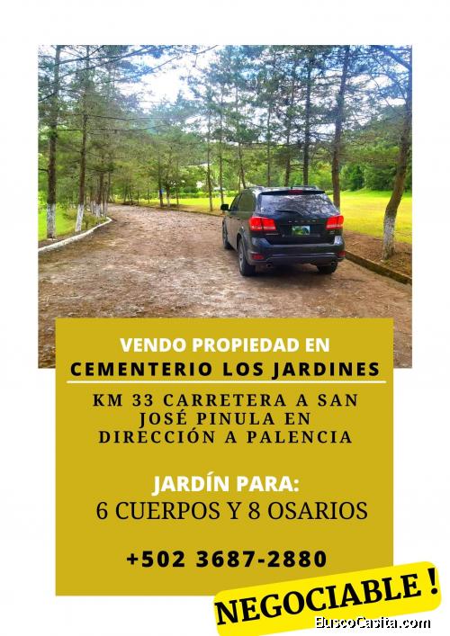 Terrenos a la venta en Cementerio Los Jardines, llama ya!
