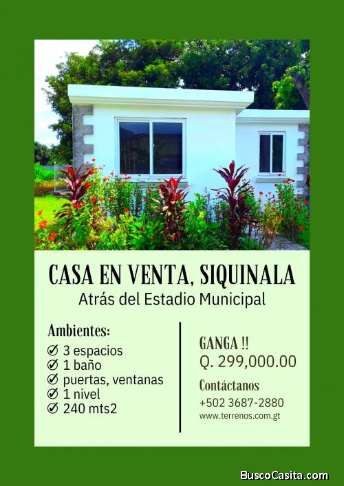 Casa atrás del Estadio de Siquinala, llama ya