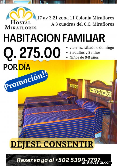 Solo Hostal Miraflores te consentirá a ti y a tu familia !!