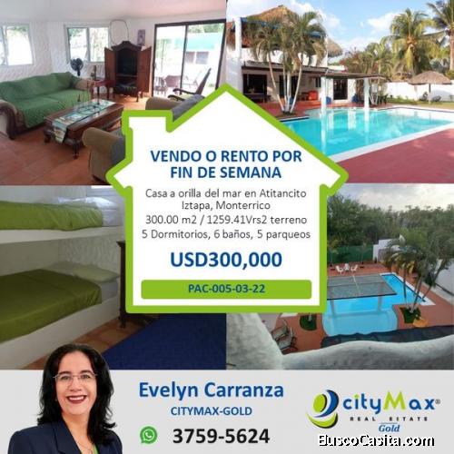 CASA EN LA PLAYA EN VENTA A MONTERRICO