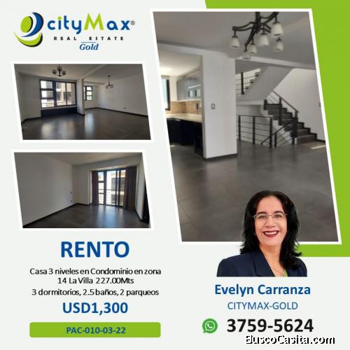 Casa en Renta en zona 14 La Villa