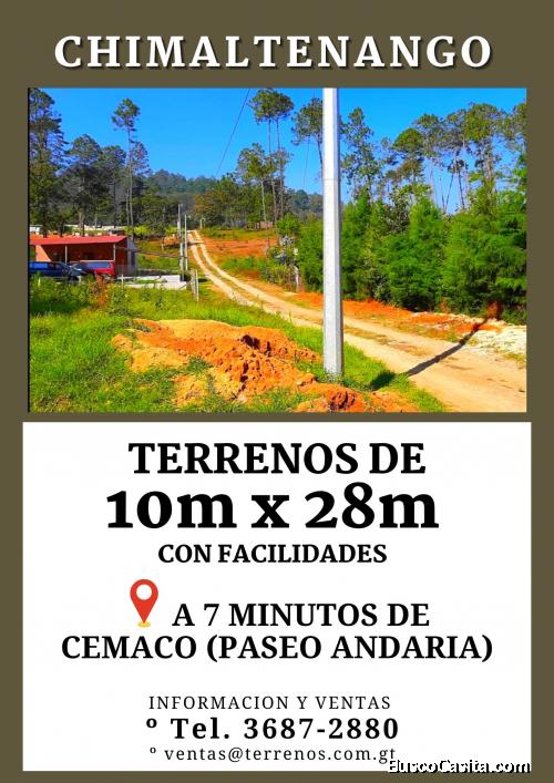 Ganga de terrenos en Chimaltenango, llame ya!