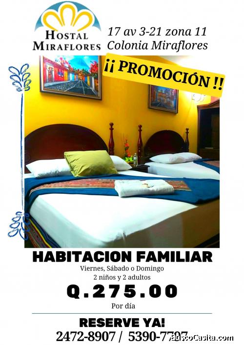 Pásala bien con tu familia el fin de semana por solo Q. 275.00