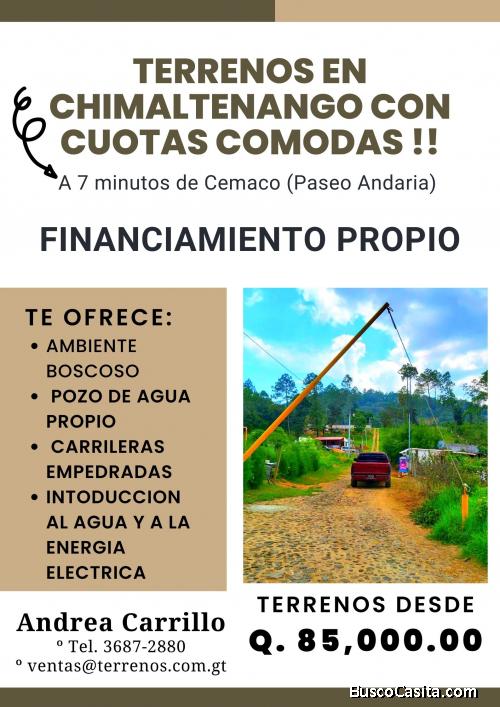 Lindos terrenos en venta en Chimaltenango