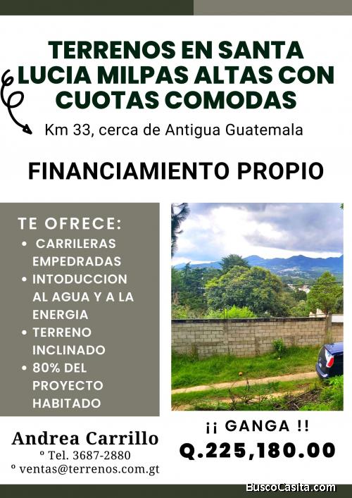 Lindo terreno en venta en Santa Lucia Milpas Altas