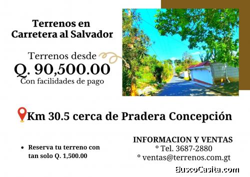 Terrenos en área exclusiva de Santa Elena Barillas