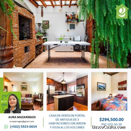VENDO CASA EN RESIDENCIAL EN PORTAL DE ANTIGUA CERCA DEL CASCO URBANO DE ANTIGUA GUATEMALA 