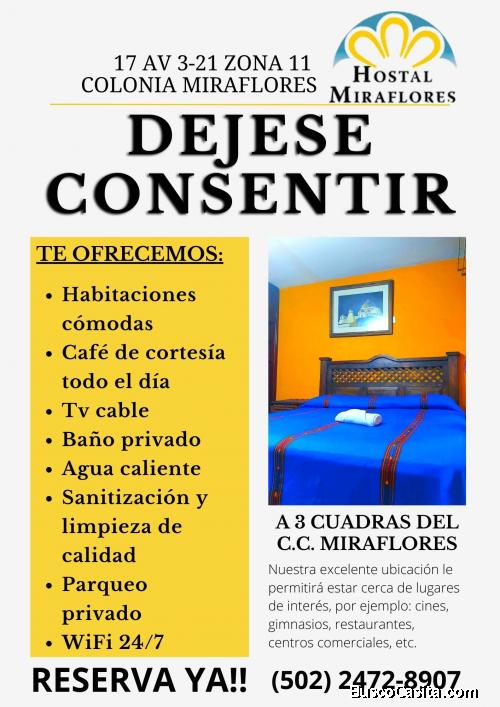 Hospédate en una excelente ubicación a tan solo Q.220.00