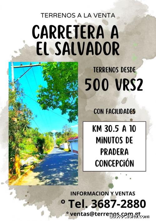 EN VENTA! Terrenos con facilidades en Carretera a El Salvador 