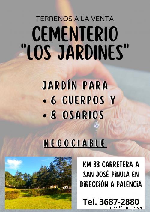 EN VENTA! Terrenos negociables en Cementerio Los Jardines