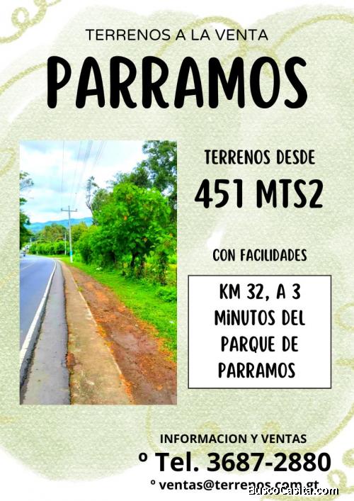 EN VENTA! Terrenos con facilidades en Parramos