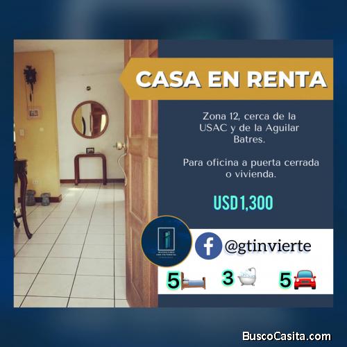 Casa de 5 habitaciones y 5 parqueos. A un paso de la USAC.