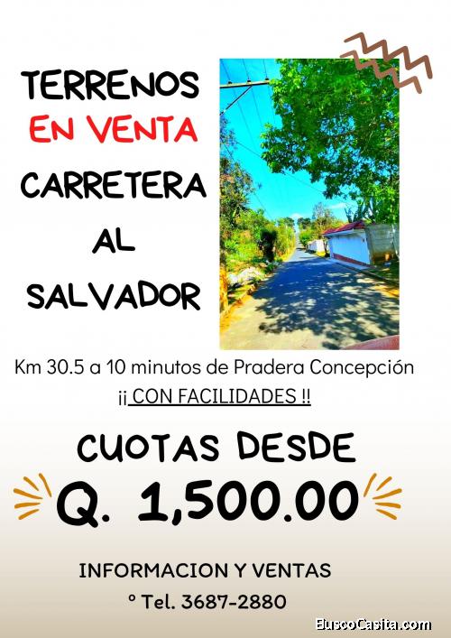 Adquiere tu terreno en Carretera al Salvador