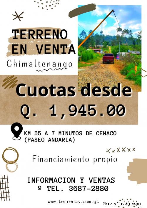 Ya no mas alquiler, terrenos en venta en Chimaltenango