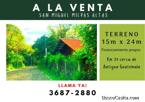 Vendo terreno en San Miguel Milpas Altas