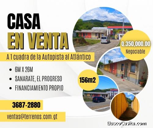 Casa en Sanarate a tan solo Q. 350,000.00
