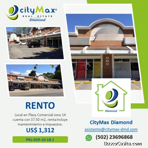 RENTA local en plaza comercial zona 14