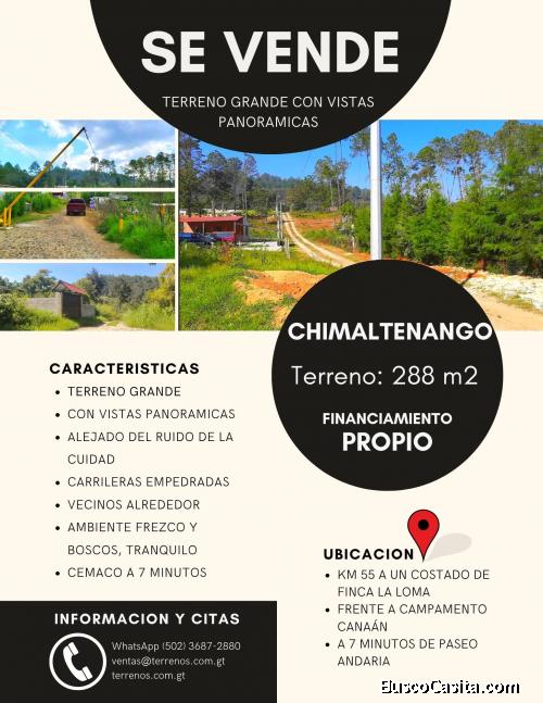 Vendo lindo y grande terreno en Chimaltenango