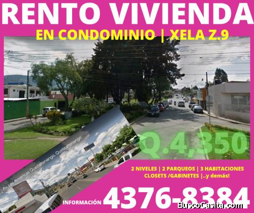 CASA EN ALQUILER EN XELA QUETZALTENANGO Z.9  En área de Colonia La Floresta, dentro de condominio