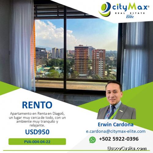 Lindo apartamento Diago6, zona 10 en renta Renta. VISTA EXCLUSIVA