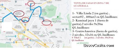 VENTA DE CASAS EN ZONA 7 DE GUATEMALA