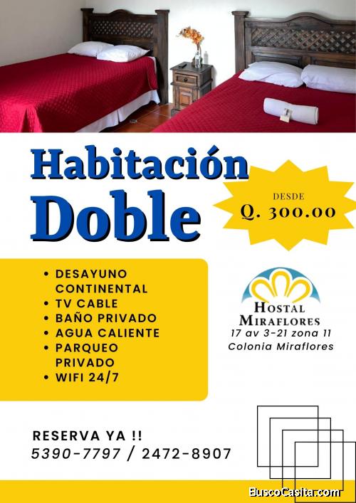 Habitación doble en la Ciudad, cerca de Centros Comerciales