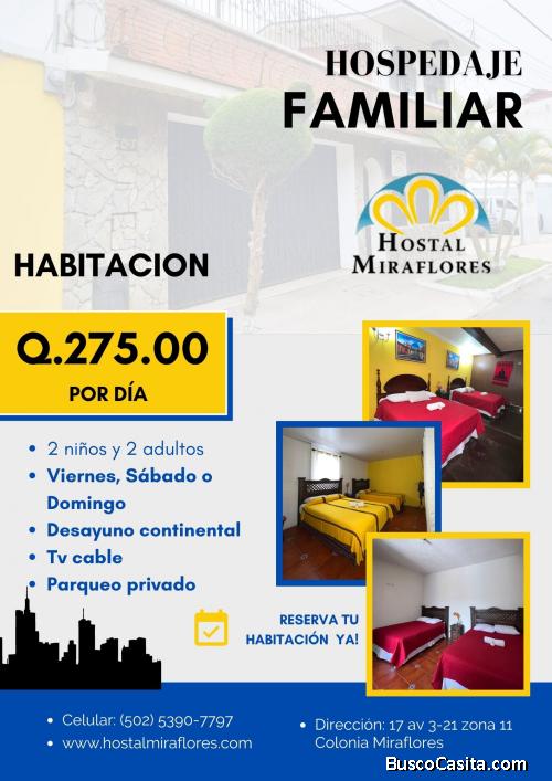 Déjese consentir, habitación familiar  