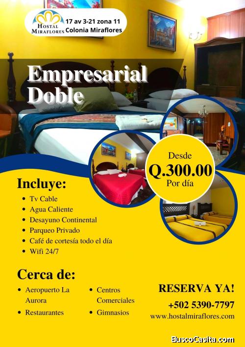 Hospedaje empresarial doble en zona 11, Ciudad de Guatemala