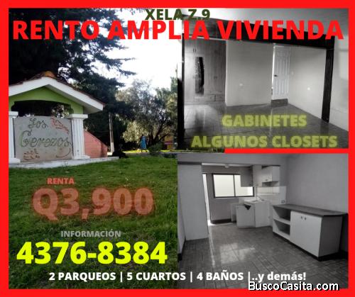 CASA EN ALQUILER EN XELA, COL. LOS CEREZOS Z.9