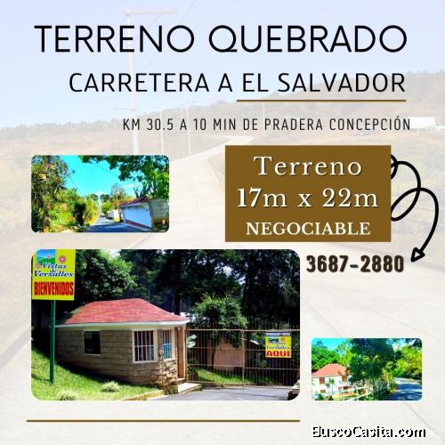 Lindo terreno en venta en Carretera a El Salvador