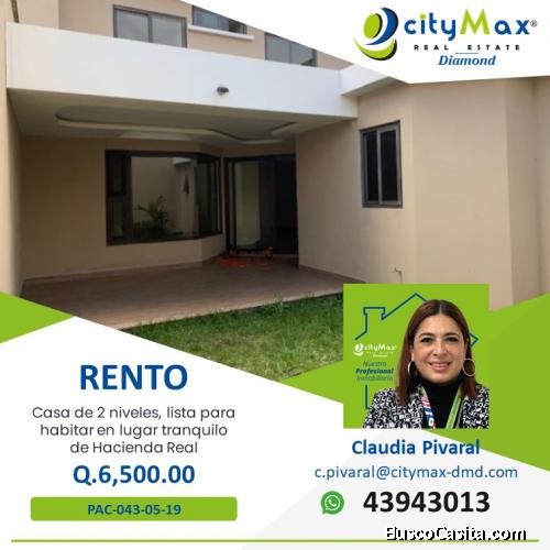 RENTO CASA EN HACIENDA REAL ZONA 16