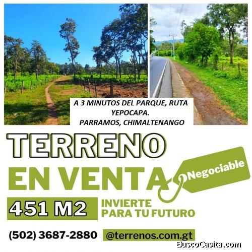 Terreno en Parramos, plano a orilla de carretera