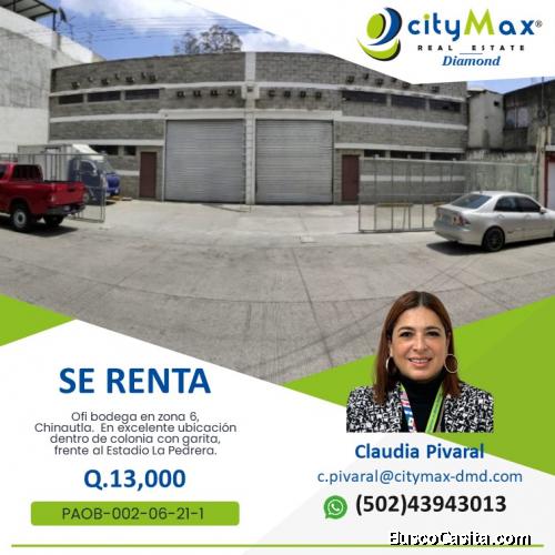 SE RENTA BODEGA EN ZONA 6