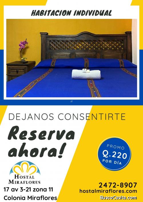 Hospedaje individual, reserva ya tu habitación!!