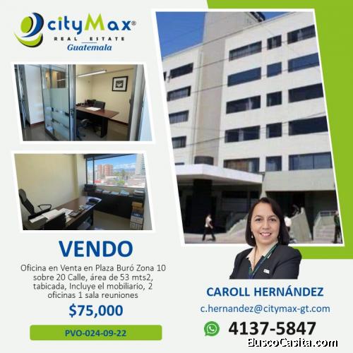Oficina en Venta en Plaza Buro Zona 10 a pocos metros de boulevard Los Proceres, 20 Calle y Diagonal