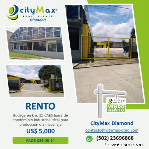 RENTA Bodega km. 15 Carretera al Salvador
