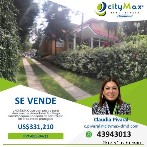 SE VENDE CASA DE CAMPO EN SANTIAGO SACATEPEQUEZ
