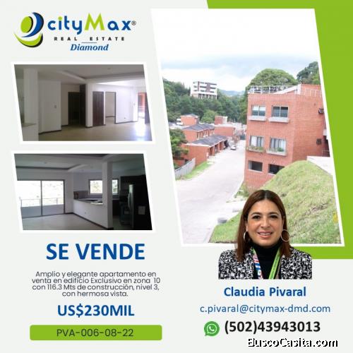 SE VENDE APARTAMENTO EN ZONA 10 OKLAND