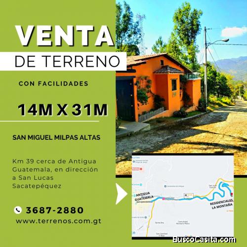 Terreno en venta en San Miguel Milpas Altas