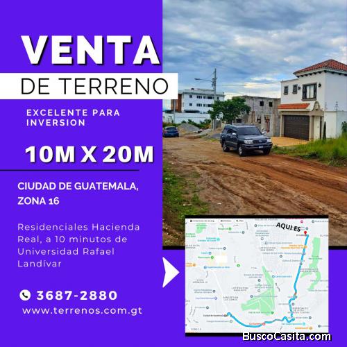 Terreno en venta en Ciudad de Guatemala, zona 16