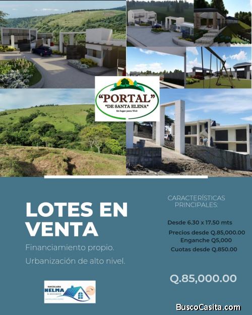 Venta de lotes urbanizados en Santa Elena Barillas