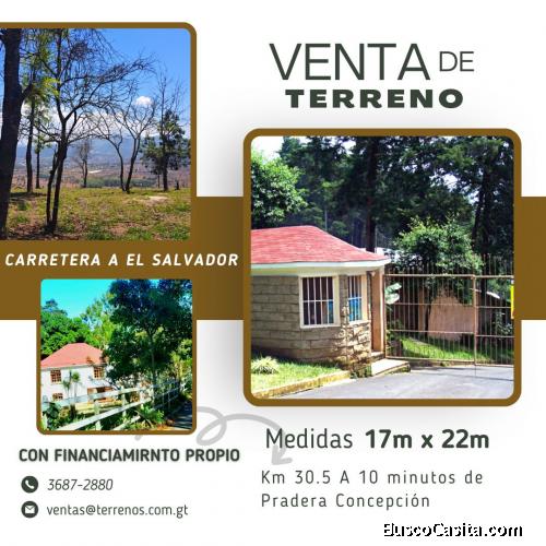 Venta de terrenos en Carretera a El Salvador con financiamiento propio