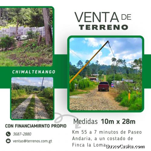 Venta de terrenos en Chimaltenango con financiamiento propio