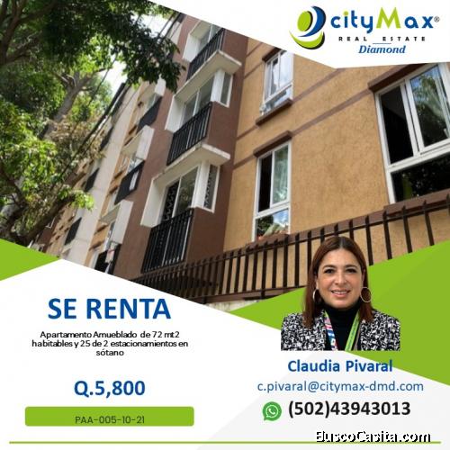 SE RENTA APARTAMENTO AMUEBLADO EN ZONA 1